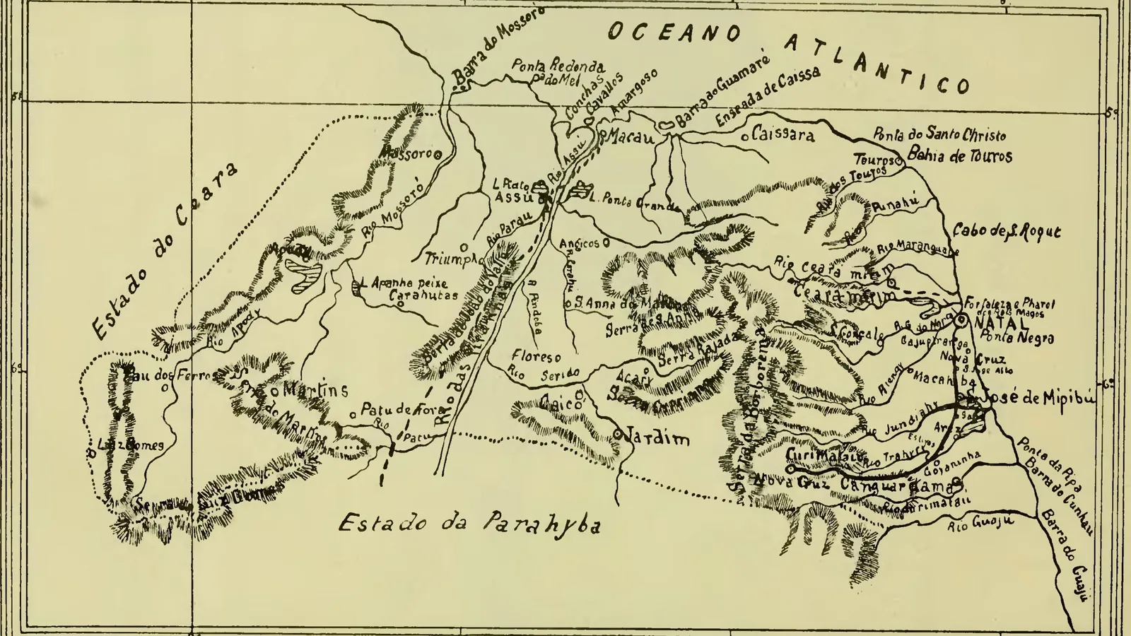 Mapa do estado do Rio Grande do Norte