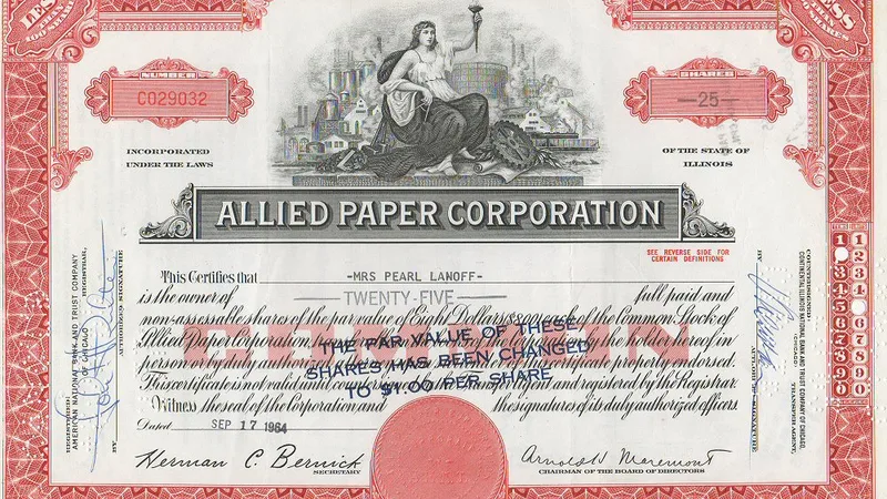 Certificados de ações em papel