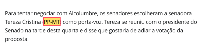 Print do trecho publicado por g1, com o erro destacado em amarelo